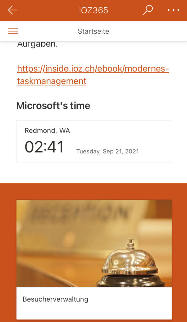Screenshot: Responsive Darstellung mit Hamburger-Menu